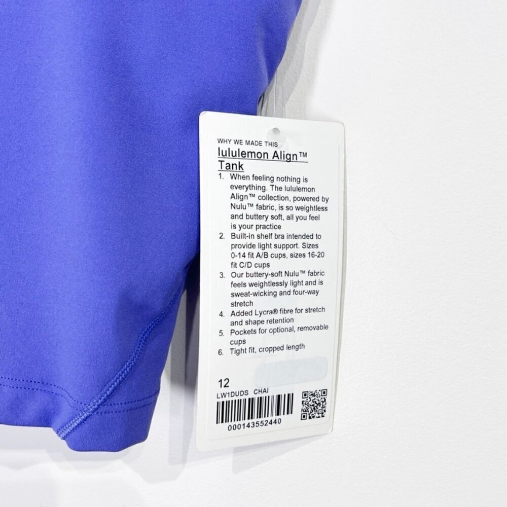 Lululemon NWT Align Tank Top Charged Indigo - Picture 9 of 10